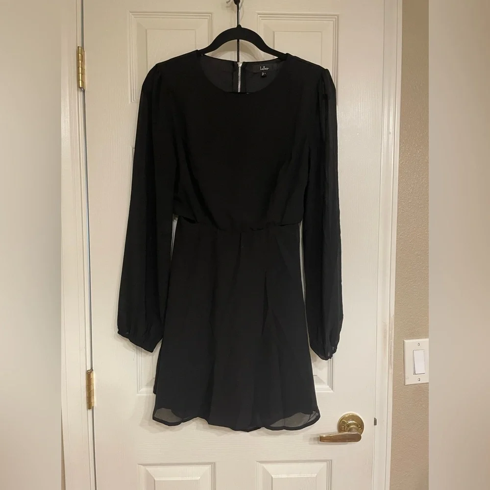 Lulus Garden Bliss Black Long Sleeve Cutout Mini Dress - Picture 4 of 8